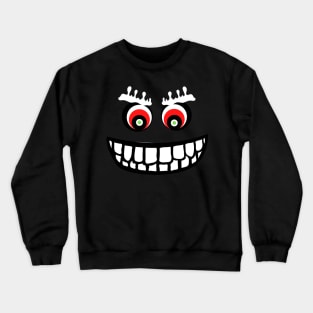 smiley face with crazy eyes Crewneck Sweatshirt